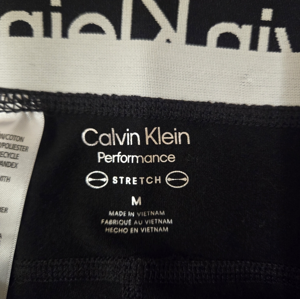 Calvin Klein Performance Women's Stretch Leggings Size Medium Black Cropped - Picture 3 of 3